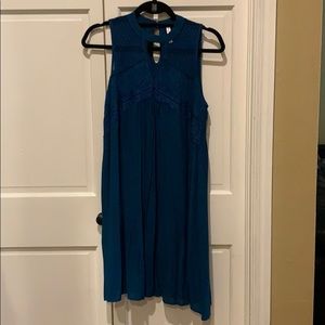 Blue lace top dress